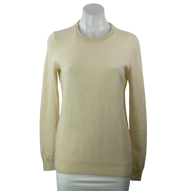 C By Bloomingdale Women's Yellow 100% Cashmere Crew Neck Sweater Top Size M