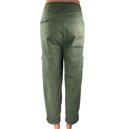 Cotton On Green Straight Leg Elastic Waist Drawstring Trousers Cargo Pants Sz 10