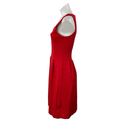 J.Crew Red Sleeveless Scoop Neck Tank Pleated Fit & Flare Mini Dress Size 4