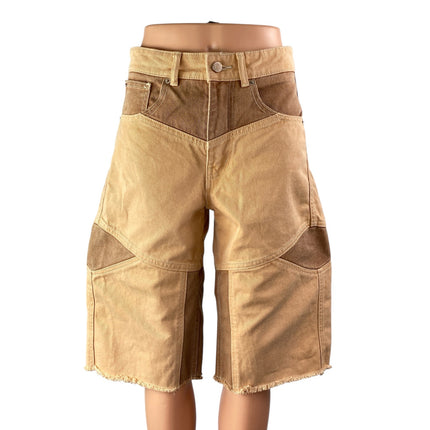 Urban Outfitters BDG Skater Girl Brown Seamed High Rise Denim Bermuda Shorts 24