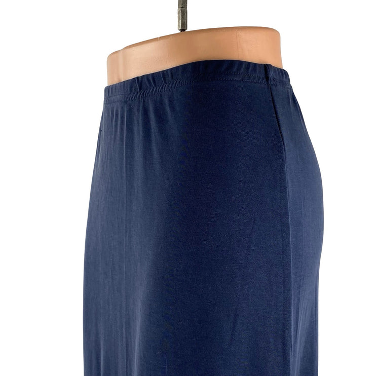 NEW Brandy Melville Women's Navy Blue High Waist Straight Midi Slip Skirt 24