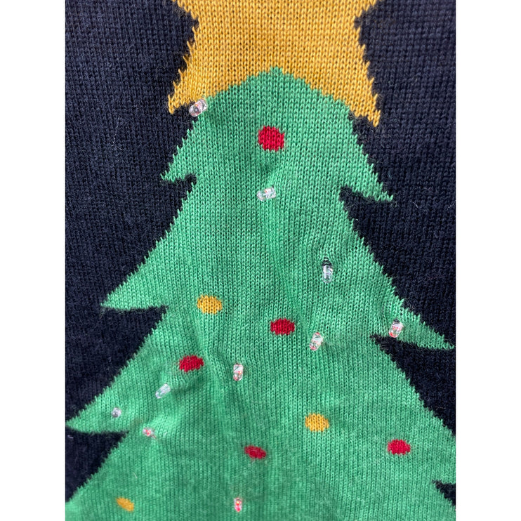 Tipsy Elves Women's Light Up Christmas Holiday Print Long Sleeve Sweater Top M