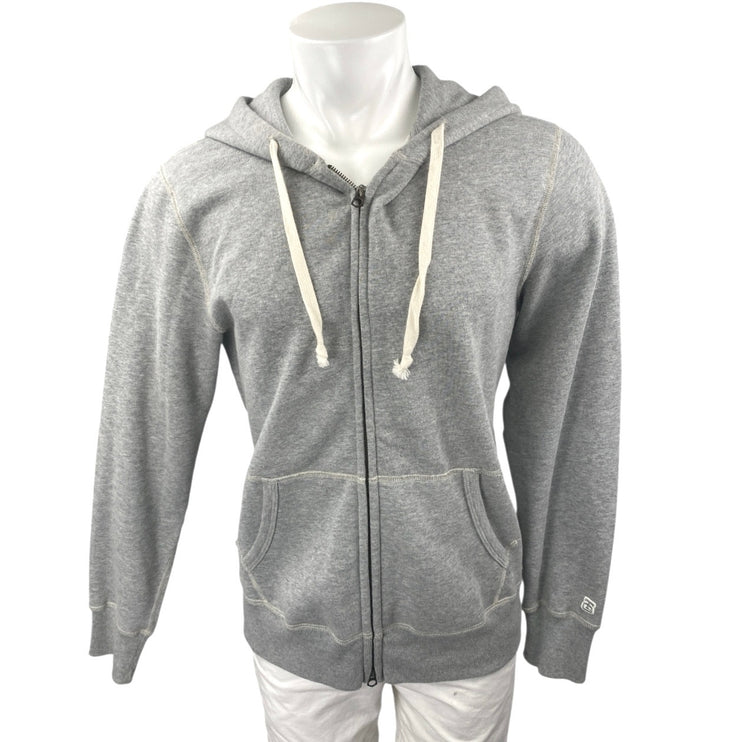 Tailgate Men's Gray Fleece Long Sleeve Hoodie Hooded Full Zip Sweatshirt Top L