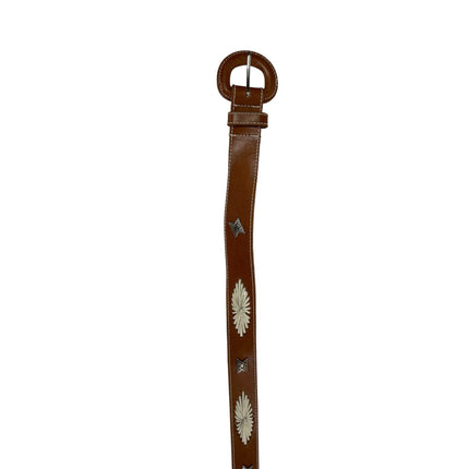 Liz Claiborne Accessories 100% Genuine Leather Embroidered Western Style Belt L