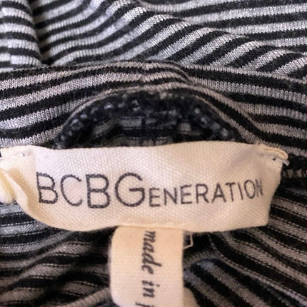 BCBGeneration Women's Black Gray Striped Sleeveless Muscle Tee Tank Top Size S