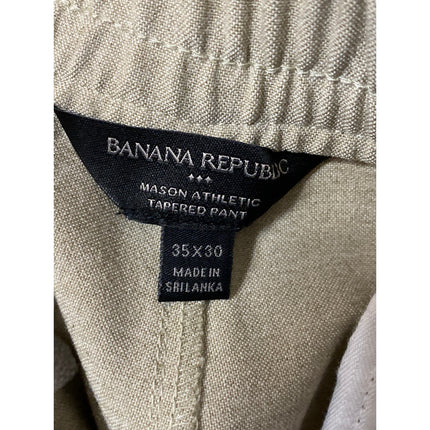 Banana Republic Mason Athletic Tapered Men's Khaki Beige Trousers Pants Size 35