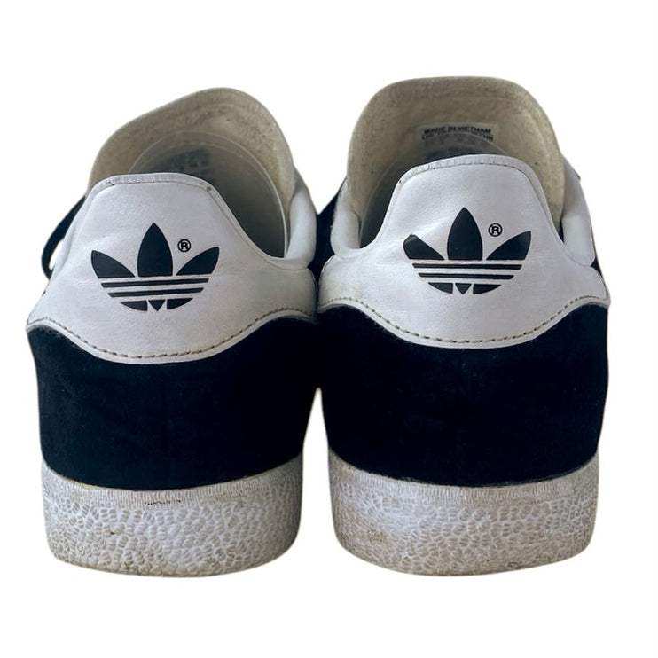 Adidas Gazelle Womens Black White Suede Leather Lace Up Low Top Sneakers Shoes 5