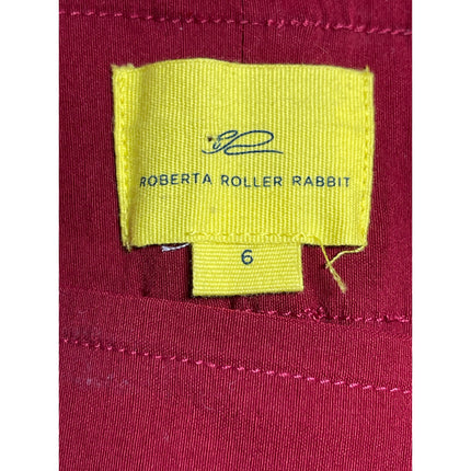 Roberta Roller Rabbit Womens Red Mid Rise Slim Straight Trousers Dress Pants 6