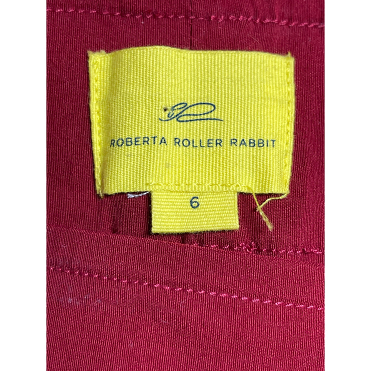 Roberta Roller Rabbit Womens Red Mid Rise Slim Straight Trousers Dress Pants 6
