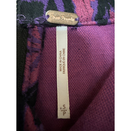 Free People Amelia Purple Wool Aztec Knit Sleeveless Mock Neck Mini Tank Dress S