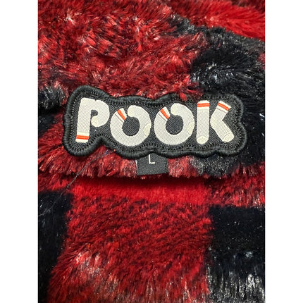 Pook Reversible Men's Gray Faux Fur Long Sleeve Hooded Sweatshirt Jacket Top L