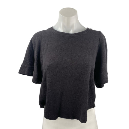 Madewell Women's Dark Gray Terry Short Sleeve Basic Boxy T Shirt Tee Top Size S