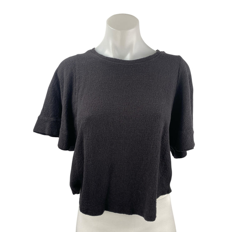 Madewell Women's Dark Gray Terry Short Sleeve Basic Boxy T Shirt Tee Top Size S
