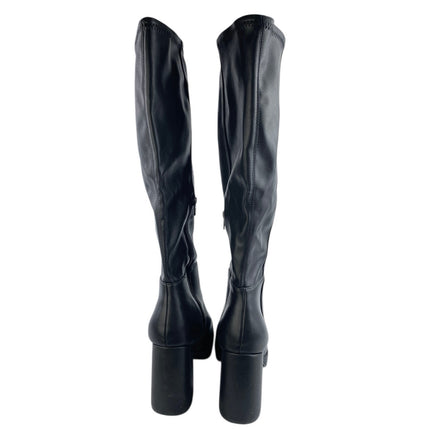 Steve Madden Kreo Women's Black Leather Platform Block Heel Tall Boots Size 9M