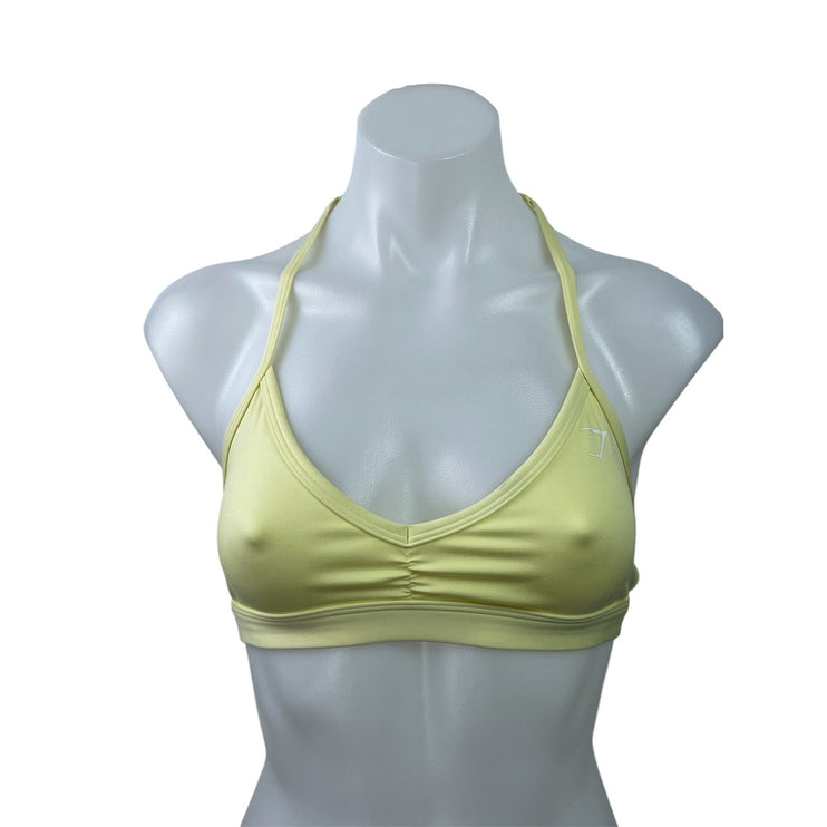 Gymshark Minimal Halterneck Pink Yellow Bundle Lot of 2 Sports Bra Tank Top Sz S