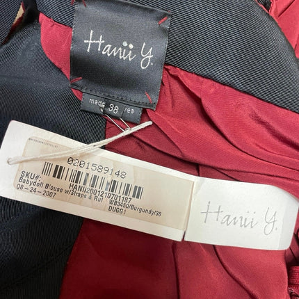NEW Hanii Y Red 100% Silk Sleeveless Cami Bow Tie Tank Babydoll Blouse Top Sz 2