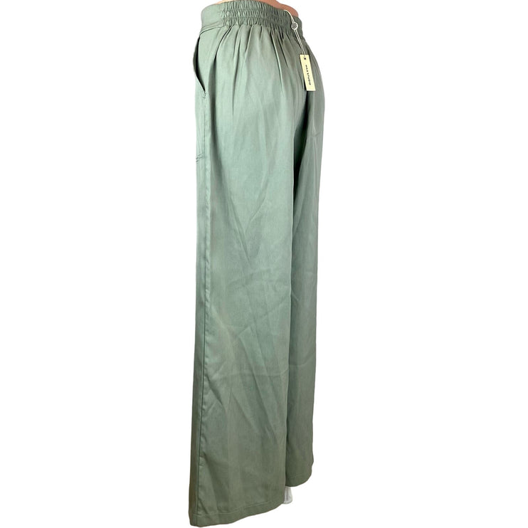 Max Studio NWT Meadow Green Wide Leg High Rise Pockets Stretch Trouser Pants XS