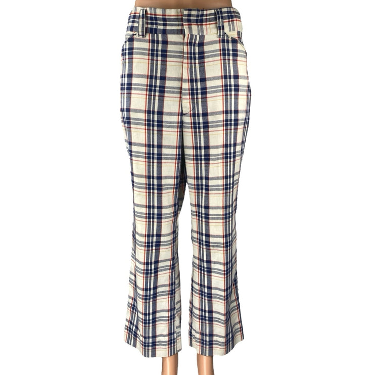 Levi's Panatela Womens Multicolor Plaid Flannel Bootcut Flared Trousers Pants 30