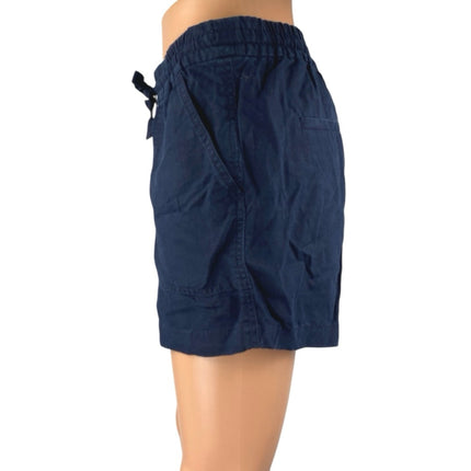 J.Crew Women's Navy Blue Linen Drawstring High Rise Mini Casual Shorts Size XS