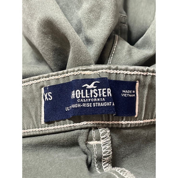 Hollister Womens Green Ultra High Rise Straight Utility Cargo Crop Pants Size XS