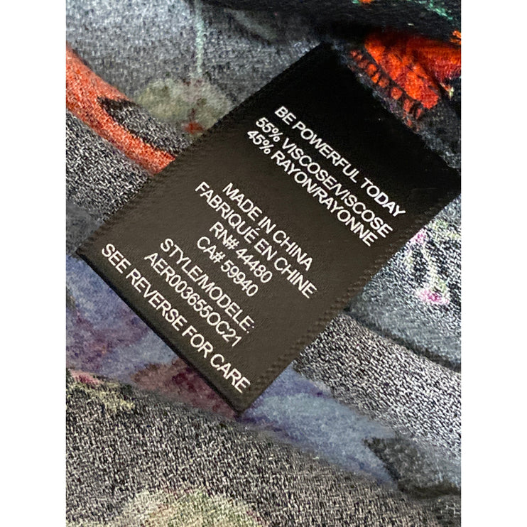 AFRM Ossie Multicolor Floral V Neck Long Puff Sleeve Button Down Bodysuit Top XS