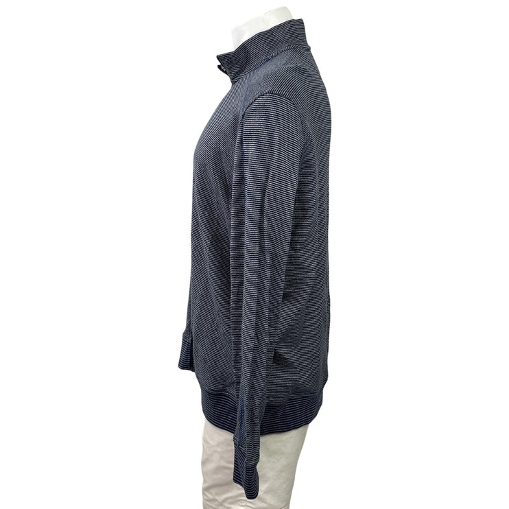 Robert Graham Men's Navy Blue Striped Knit Long Sleeve Full Zip Jacket Size L
