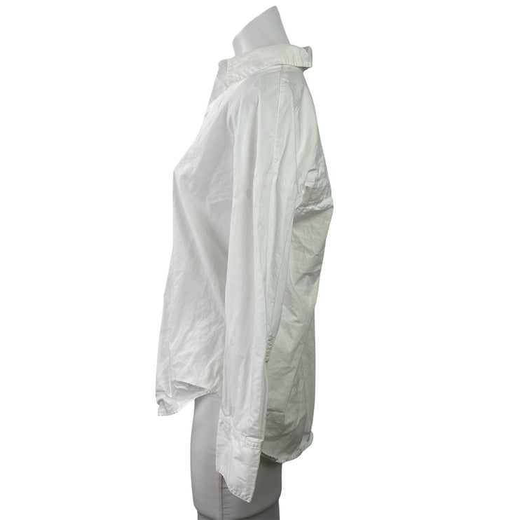 Zara Women's White Long Sleeve Cotton Career Button Down Shirt Top Size XS
