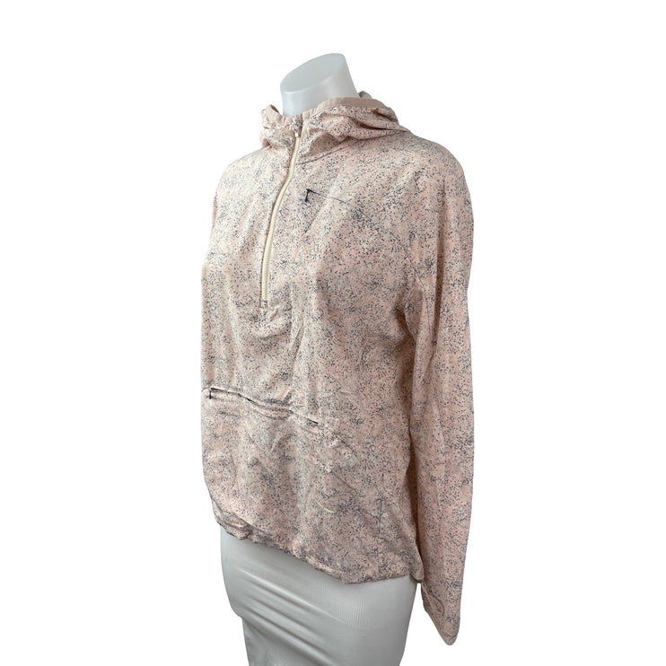 Outdoor Voices Light Pink Speckled Hoodie Hooded Zip Windbreaker Jacket Size XS