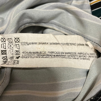 Pull & Bear Green Striped High Waisted Skinny Leg Paper Bag Trousers Pants Sz XL