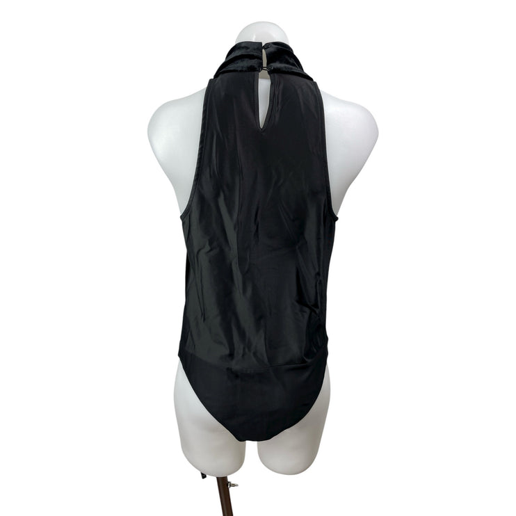 Sincerely Jules Junior's Velour Velvet Cowl Neck Sleeveless Tank Bodysuit Top M