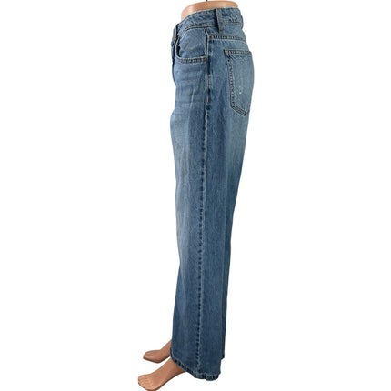Cotton On Women's Blue High Rise Relaxed Wide Leg Baggy Denim Jeans Size 26