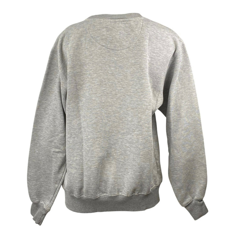 Women's Gray Embroidered USA Flag Cowboy Eagle Long Sleeve Sweatshirt Top Size M