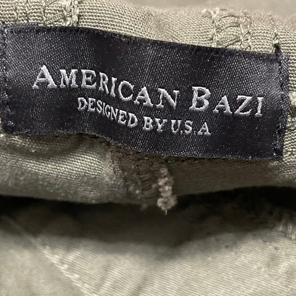 NEW American Bazi Women's Olive Green Bib Skinny Ankle Utility Overalls Size L