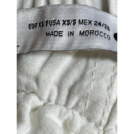 Zara Women's White High Waisted Baggy Loose Jogger Trousers Pants Size XS/S