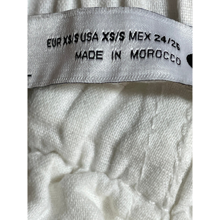 Zara Women's White High Waisted Baggy Loose Jogger Trousers Pants Size XS/S
