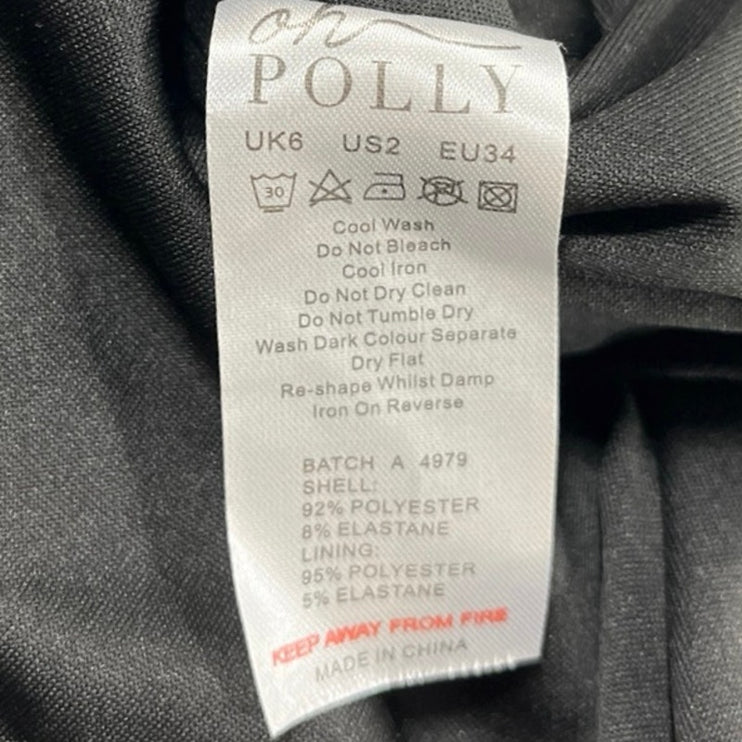 Oh Polly Black Faux Leather Halter V-Neck Cutout Ruched Mini Bodycon Dress Sz 2