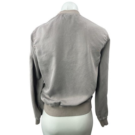 Kenneth Cole Reaction Gray Long Sleeve Full Zip Moto Bomber Coat Jacket Size S/P
