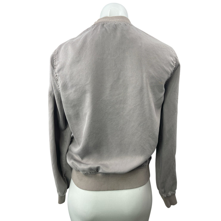 Kenneth Cole Reaction Gray Long Sleeve Full Zip Moto Bomber Coat Jacket Size S/P