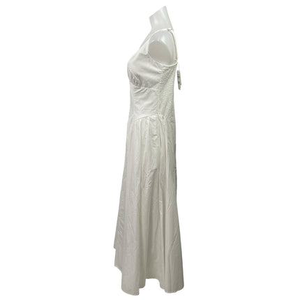 NEW Abercrombie & Fitch Dylan White Sleeveless Corset Fit & Flare Midi Dress M