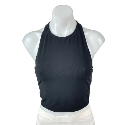 Alice + Olivia Rydel Black Sleeveless Gym Athletic Activewear Crop Tank Top S/M