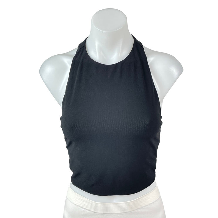 Alice + Olivia Rydel Black Sleeveless Gym Athletic Activewear Crop Tank Top S/M
