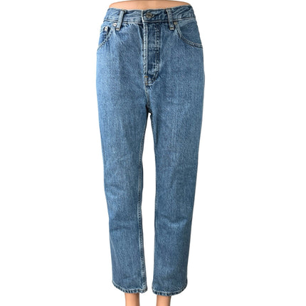 Everlane 90's Cheeky Blue High Waist Straight Leg Medium Wash Denim Jeans Sz 28