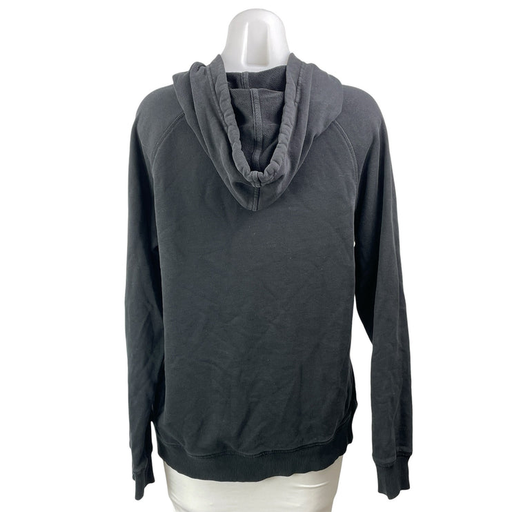 NYON Womens Black New York Or Nowhere Pocket Hoodie Hooded Sweatshirt Top Size S