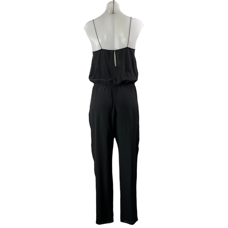 Topshop Black Sleeveless Cami Spaghetti Strap Scoop Tank Blouson Jumpsuit Size S