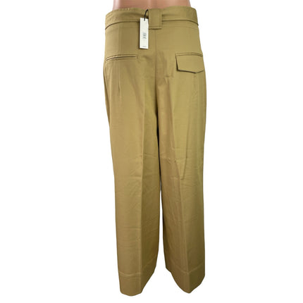 NEW Banana Republic Oceanside Tan Wide Leg Belt Cropped Trousers Pants Size 8