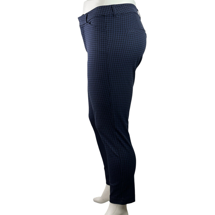 Old Navy Pixie Skinny Womens Blue Houndstooth High Waisted Trousers Pants Sz 16