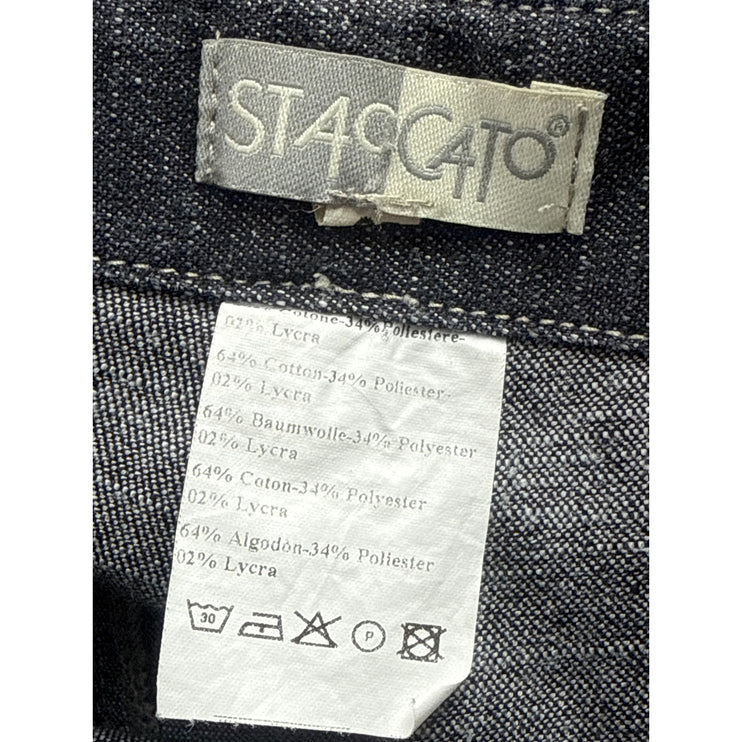 Staccato Paper Bag Gray High Waisted Wide Leg Bootcut Flare Denim Jeans Pants 32