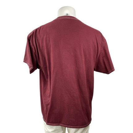 Wu-Tang Clan Mens Red Maroon Short Sleeve Graphic Print T Shirt Tee Top Size S/M