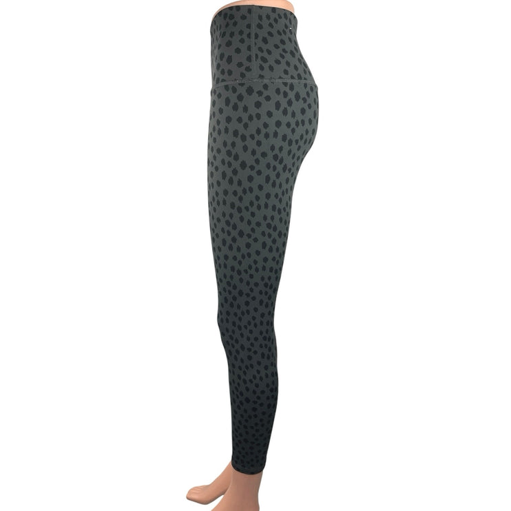 Aerie Black Gray Leopard Print High Rise Pull On Yoga Athletic Leggings Size M