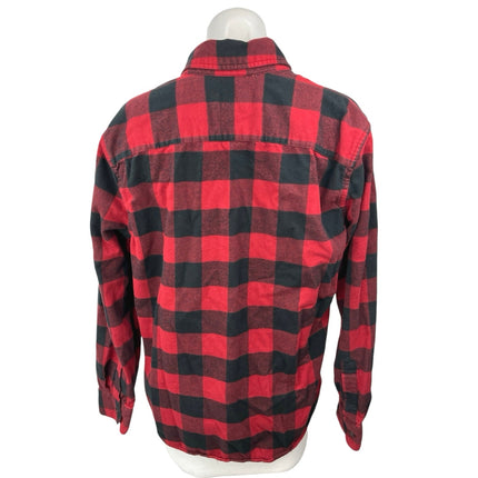 Abercrombie & Fitch Women's Red Black Flannel Plaid Checkered Button Shirt Top S